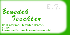 benedek teschler business card